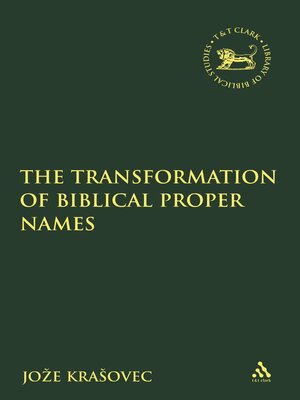 cover image of The Transformation of Biblical Proper Names